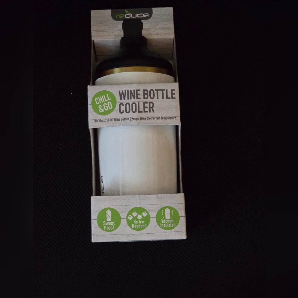 Reduce Everyday Wine Bottle Cooler, Fits 750 ml bottles, White